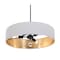 Afx Celine Pendant, 24'', Black Finish, White/Gold Shade CLNP24MBBK-WHGD - alternate 1